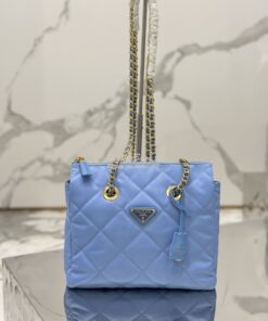 Replica Prada Re-Edition 1995 Chaîne Re-Nylon tote bag 1BG468 Blue