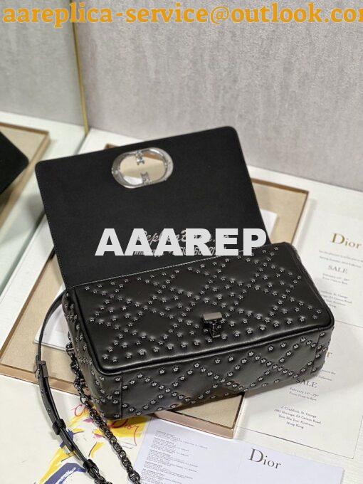 Replica Dior Medium Large Caro Bag Black Lucky Star Cannage Lambskin M 17