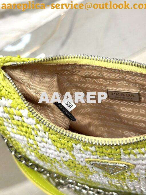 Replica Prada Re-Edition Crochet Mini-bag Raffia 1BC204 Citron Yellow 11