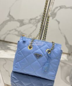 Replica Prada Re-Edition 1995 Chaîne Re-Nylon tote bag 1BG468 Blue 2