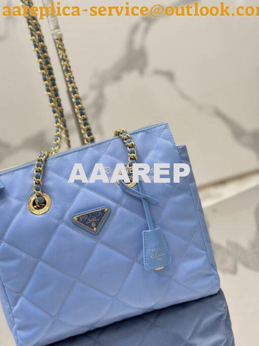 Replica Prada Re-Edition 1995 Chaîne Re-Nylon tote bag 1BG468 Blue 3