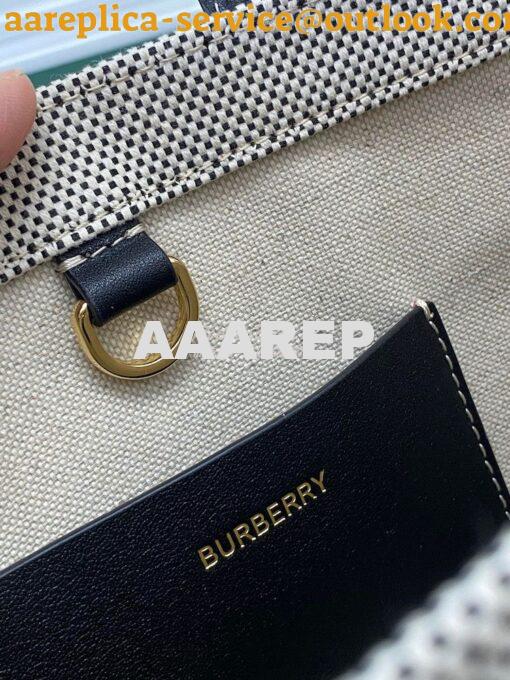 Replica Burberry Mini Two-tone Canvas and Leather Freya Bag Black 8044 8