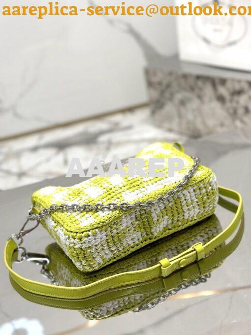 Replica Prada Re-Edition Crochet Mini-bag Raffia 1BC204 Citron Yellow 13