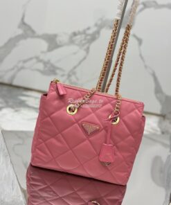 Replica Prada Re-Edition 1995 Chaîne Re-Nylon tote bag 1BG468 Pink 2