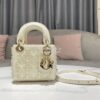 Replica Dior Micro Lady Dior Bag Grey Metallic Canvas Embroidered with 11