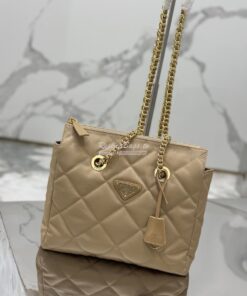 Replica Prada Re-Edition 1995 Chaîne Re-Nylon tote bag 1BG468 Beige 2