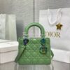 Replica Dior Mini Lady Dior Bag Metallic Calfskin with Platinum Beaded 12