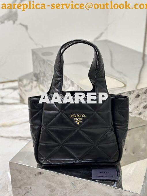 Replica Prada Medium Nappa-leather Tote Bag with Topstitching 1BG450 B