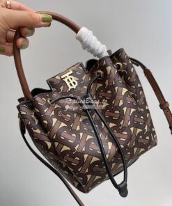 Replica Burberry Monogram E-canvas Bucket Bag 80316541 2