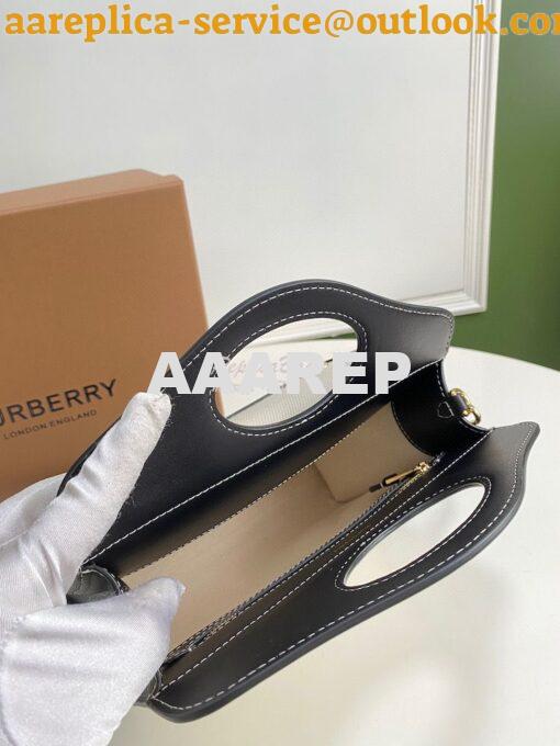 Replica Burberry Mini Logo Graphic Canvas and Leather Pocket Bag Natur 7