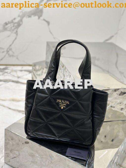 Replica Prada Medium Nappa-leather Tote Bag with Topstitching 1BG450 B 2