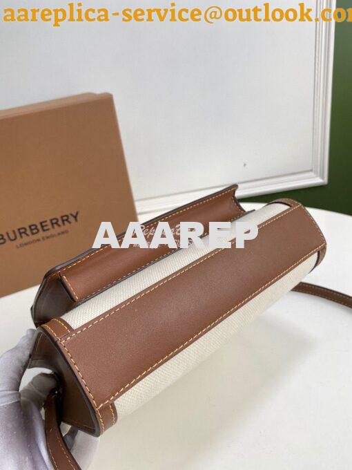 Replica Burberry Mini Logo Graphic Canvas and Leather Pocket Bag Natur 10