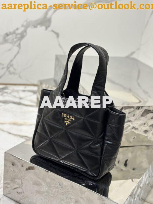 Replica Prada Medium Nappa-leather Tote Bag with Topstitching 1BG450 B 3