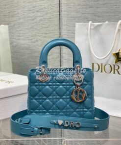 Replica Dior My ABCdior Lady Dior Bag M0538 Azure Blue Cannage Lambski