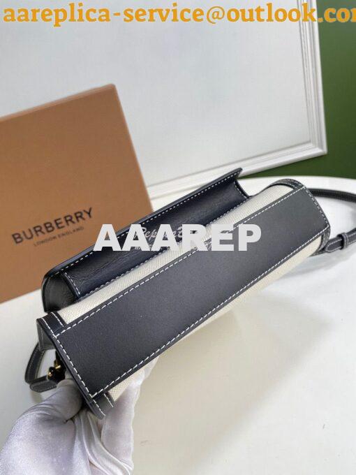 Replica Burberry Mini Logo Graphic Canvas and Leather Pocket Bag Natur 11