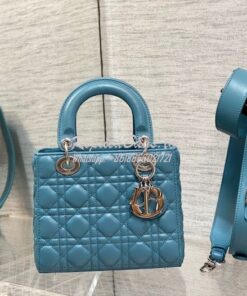 Replica Dior My ABCdior Lady Dior Bag M0538 Azure Blue Cannage Lambski 2