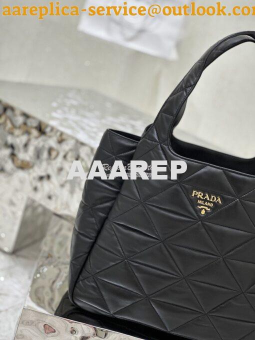 Replica Prada Large Nappa-leather Tote Bag with Topstitching 1BG449 Bl 6