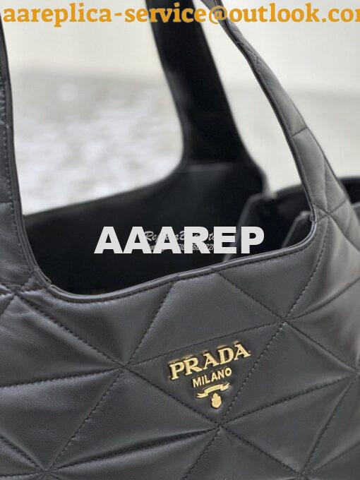 Replica Prada Large Nappa-leather Tote Bag with Topstitching 1BG449 Bl 8