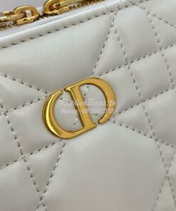 Replica Dior Caro Box Bag With Chain Latte Quilted Macrocannage Calfsk 2