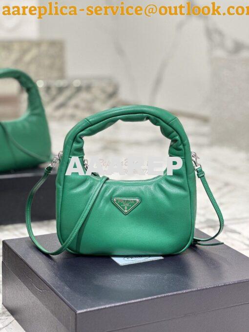 Replica Prada Soft Padded Nappa-leather mini bag 1BA384 Green 2