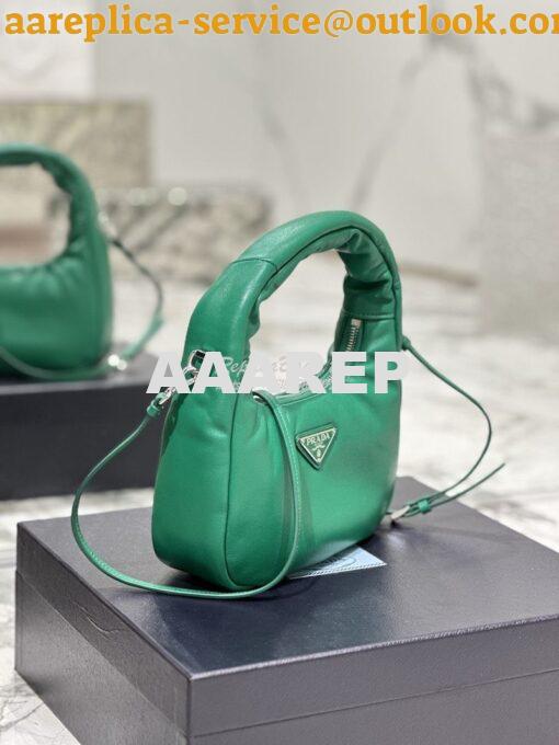 Replica Prada Soft Padded Nappa-leather mini bag 1BA384 Green 5