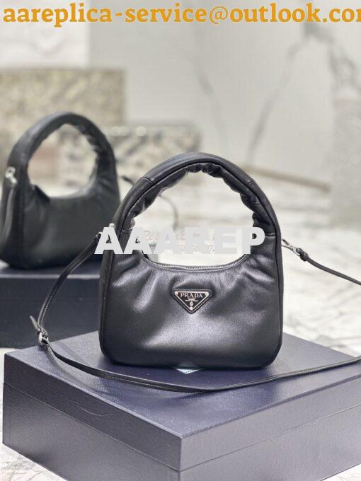 Replica Prada Soft Padded Nappa-leather mini bag 1BA384 Black