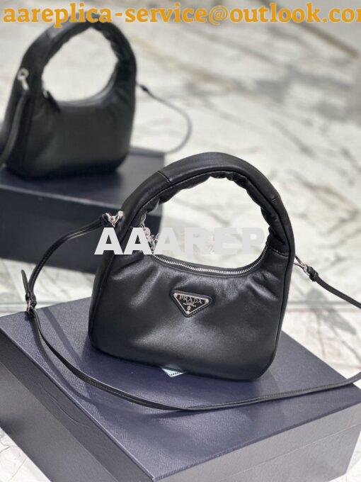 Replica Prada Soft Padded Nappa-leather mini bag 1BA384 Black 4