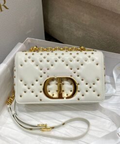 Replica Dior Small Caro Bag Latte Lucky Star Cannage Lambskin M9241U