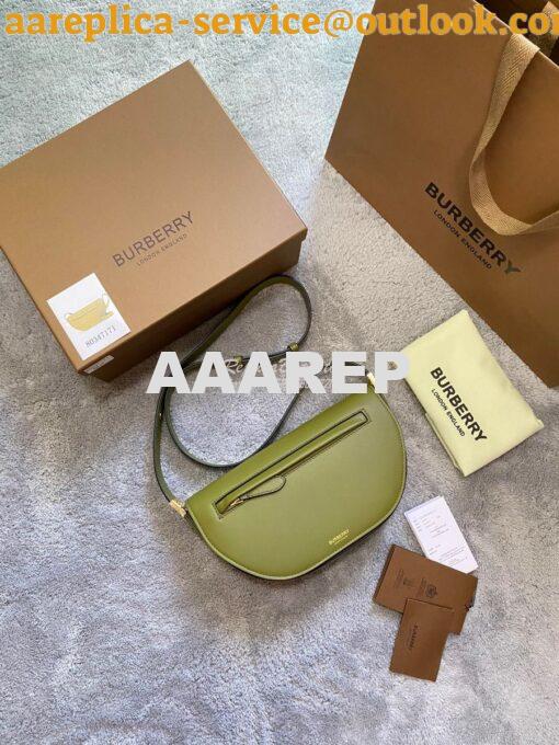 Replica Burberry Small Leather Olympia Bag 80363811 Juniper Green