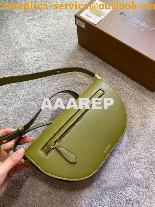 Replica Burberry Small Leather Olympia Bag 80363811 Juniper Green 3