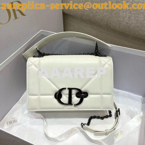 Replica Dior 30 Montaigne Chain Bag With Handle in Latte Maxicannage L