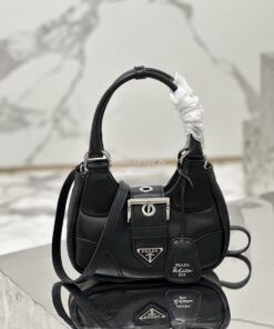 Replica Prada Moon Padded Nappa-leather Bag 1BA381 Black