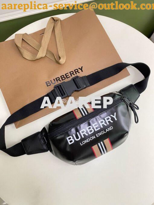 Replica Burberry Logo and Icon Stripe Print Sonny Bum Bag 80300181 Bla 3