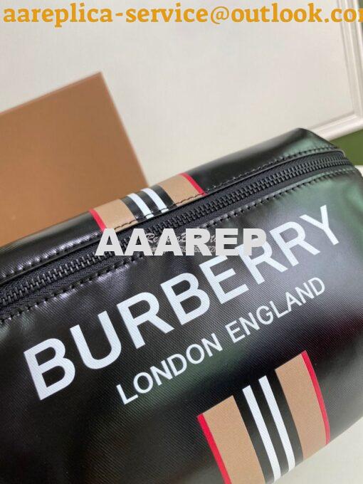 Replica Burberry Logo and Icon Stripe Print Sonny Bum Bag 80300181 Bla 4