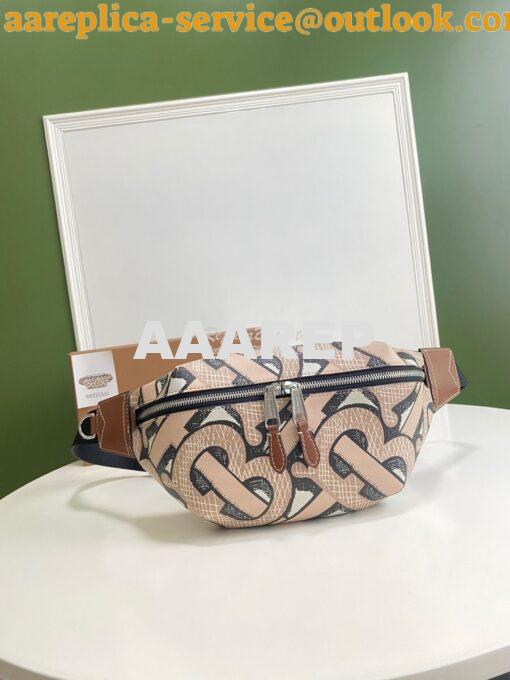 Replica Burberry Monogram Print E-canvas Sonny Bum Bag 80331541 Dark b 2