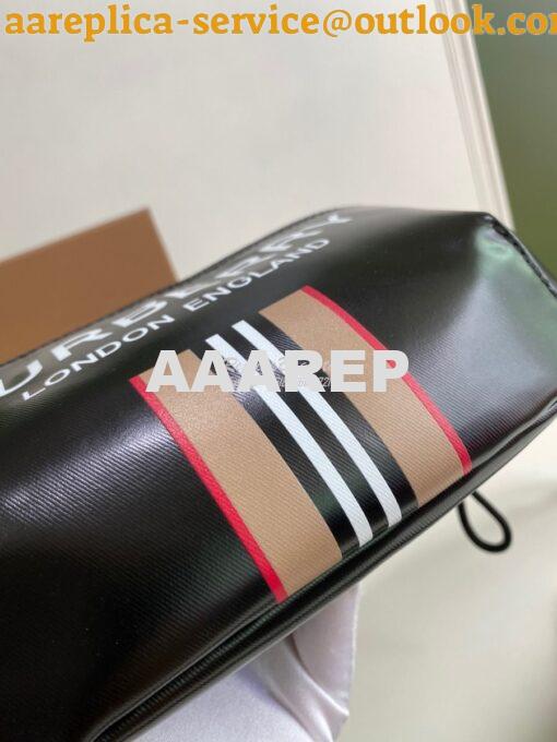 Replica Burberry Logo and Icon Stripe Print Sonny Bum Bag 80300181 Bla 5