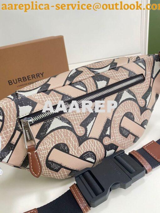 Replica Burberry Monogram Print E-canvas Sonny Bum Bag 80331541 Dark b 5