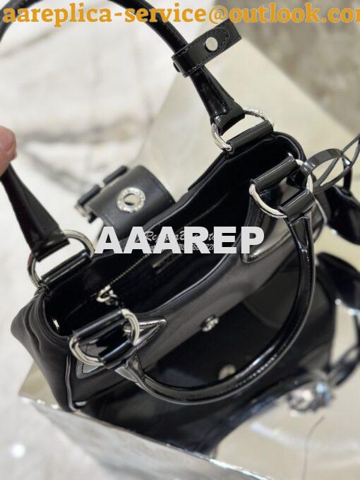 Replica Prada Moon Re-Nylon and leather bag 1BA381 Black 10