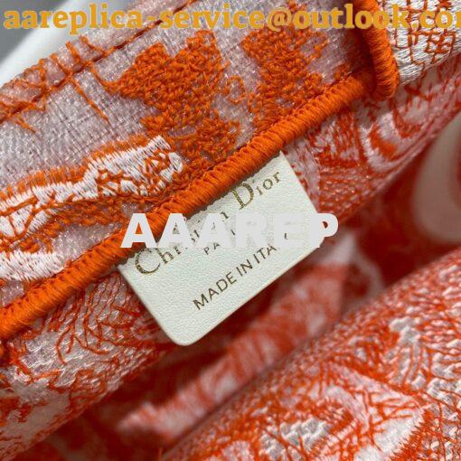 Replica Dior Book Tote bag in Fluorescent Orange Toile de Jouy Transpa 9