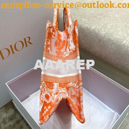 Replica Dior Book Tote bag in Fluorescent Orange Toile de Jouy Transpa 14