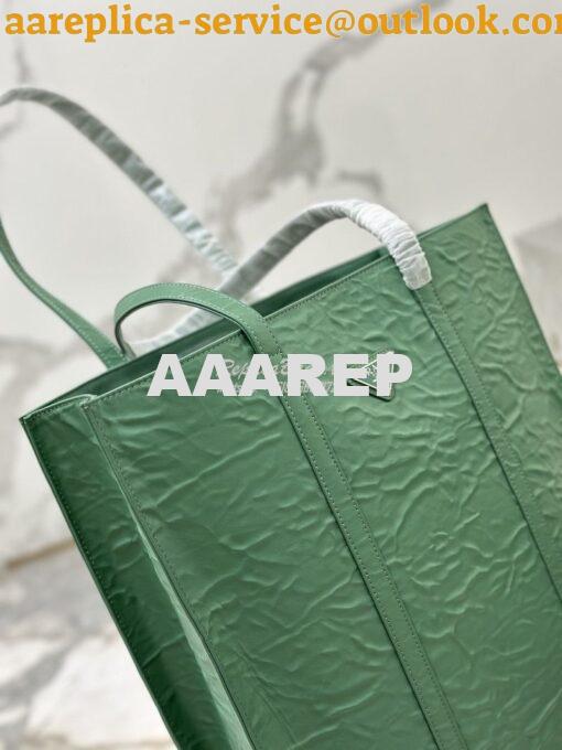 Replica Prada Medium Antiqued Nappa Leather Tote Bag 1BG587 Sage Green 4