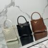 Replica Prada Panier leather mini-bag with cut-out motif 1BA217 Black 13