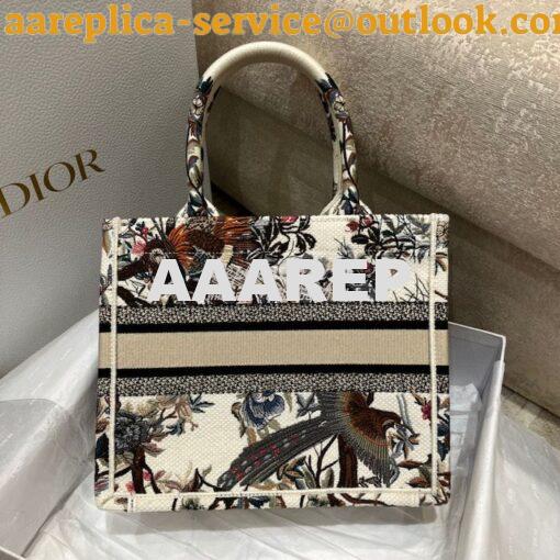 Replica Dior Book Tote bag in Ecru Multicolor Dior Jardin d'Hiver Embr 15