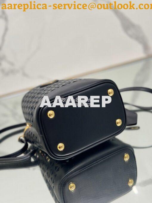 Replica Prada Panier leather mini-bag with cut-out motif 1BA217 Black 12