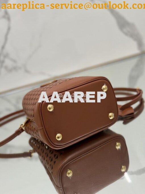 Replica Prada Panier leather mini-bag with cut-out motif 1BA217 Caramel 13