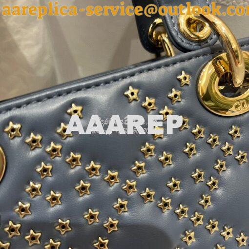 Replica Dior Mini Lady Dior Bag Denim Blue  Lucky Star Cannage Lambski 4