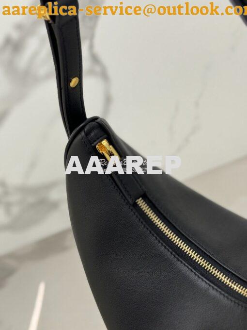 Replica Prada Large leather shoulder bag 1BC212 Black 6