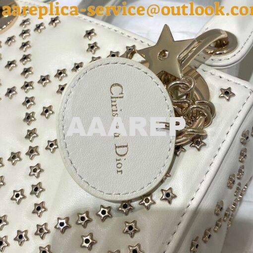 Replica Dior Mini Lady Dior Bag Latte Lucky Star Cannage Lambskin M050 3