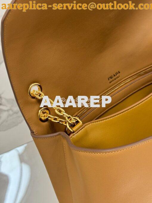 Replica Prada Large leather shoulder bag 1BD368 Caramel 12