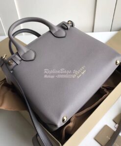 Replica Burberry The Small Banner in Leather and House Check Grey